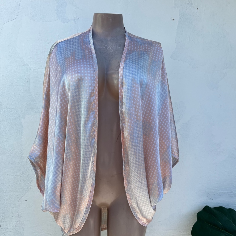 Free People Pink Houndstooth Lightweight Top
